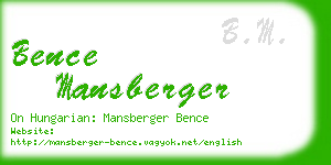 bence mansberger business card